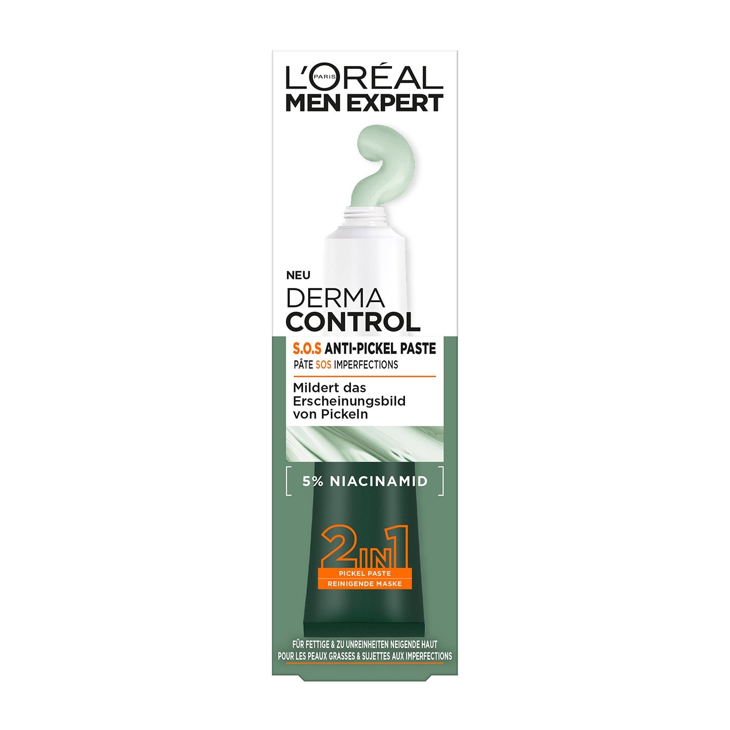 Derma Control S.O.S. 2in1 Anti-Pickel Paste - Verpackung Vorderseite